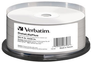 Consumible Verbatim Bd-r 25gb 25pcs 6x Tarrina Imp